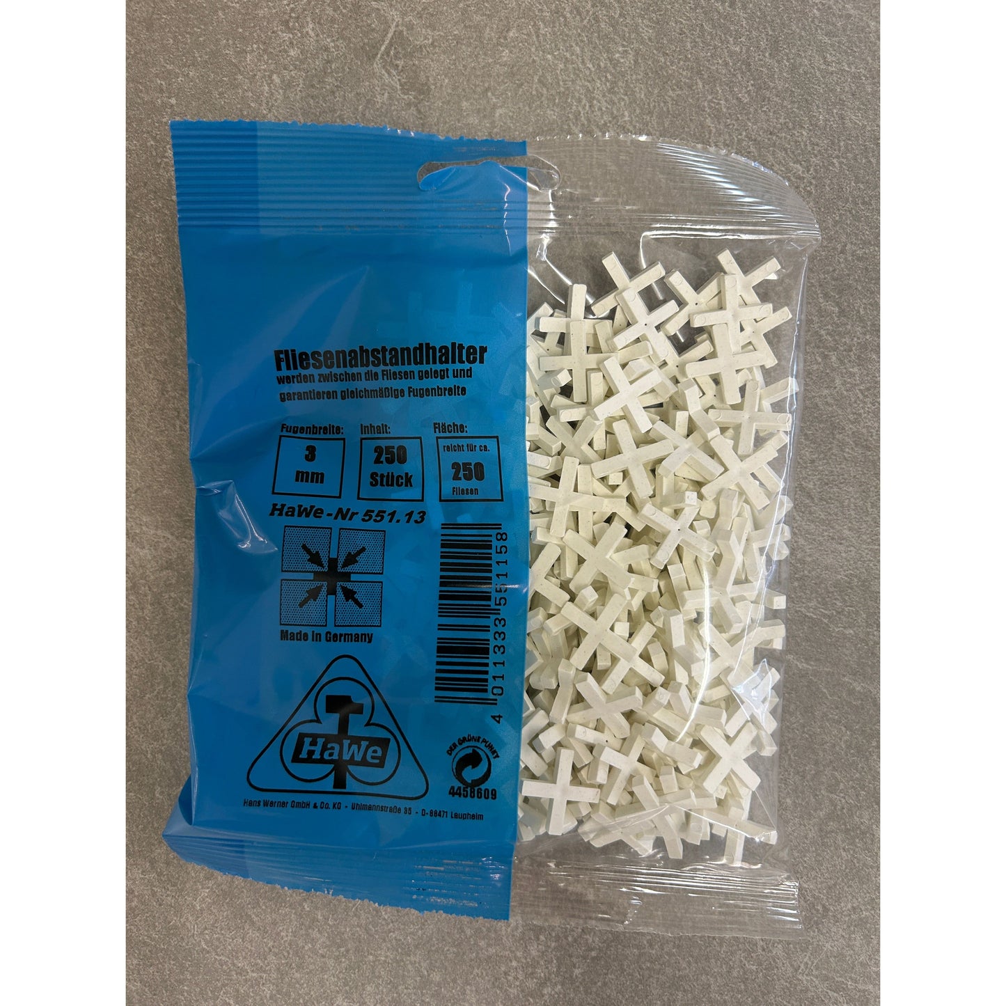 HaWe Plasitk Fugenkreuze 3mm (250 Stk) 551.13