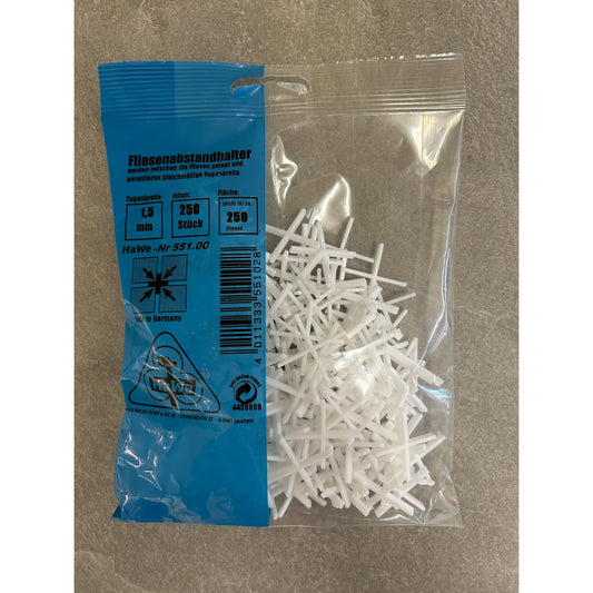 HaWe Plastik Fugenkreuze 1,5mm  (250 Stk) 551.00